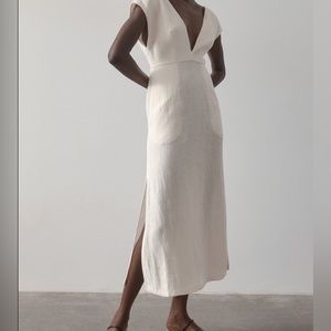 St. Agni origami linen midi dress